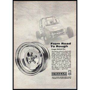 1970 Cragar Slotted Disc Wheel Vintage Print Ad Dune Buggy Off Road Wall Art